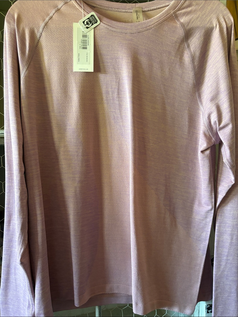 Outdoor Voices Men's Long-Sleeve Crew in Light Lavender